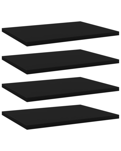 Panneaux de bibliothèque 4 pcs noir bois d’ingénierie | Mobilier & Déco