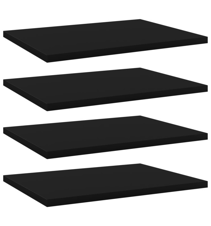Panneaux de bibliothèque 4 pcs noir bois d’ingénierie | Mobilier & Déco
