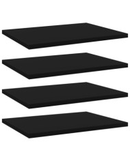 Panneaux de bibliothèque 4 pcs noir bois d’ingénierie | Mobilier & Déco