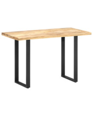 Table de salle à manger 120x60x76 cm bois de manguier solide | Mobilier & Déco