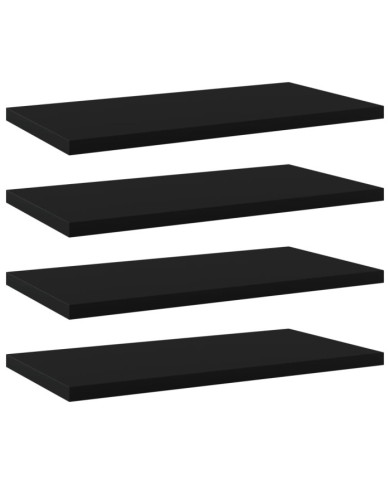 Panneaux de bibliothèque 4 pcs noir bois d’ingénierie | Mobilier & Déco