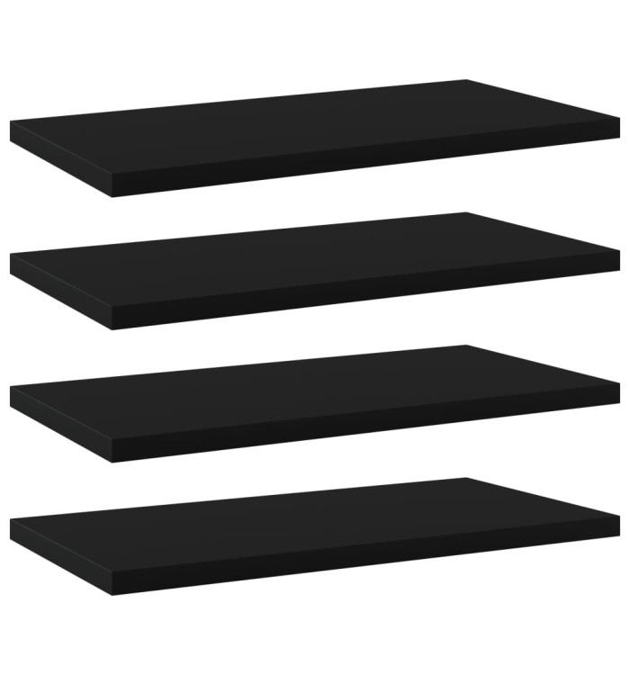 Panneaux de bibliothèque 4 pcs noir bois d’ingénierie | Mobilier & Déco