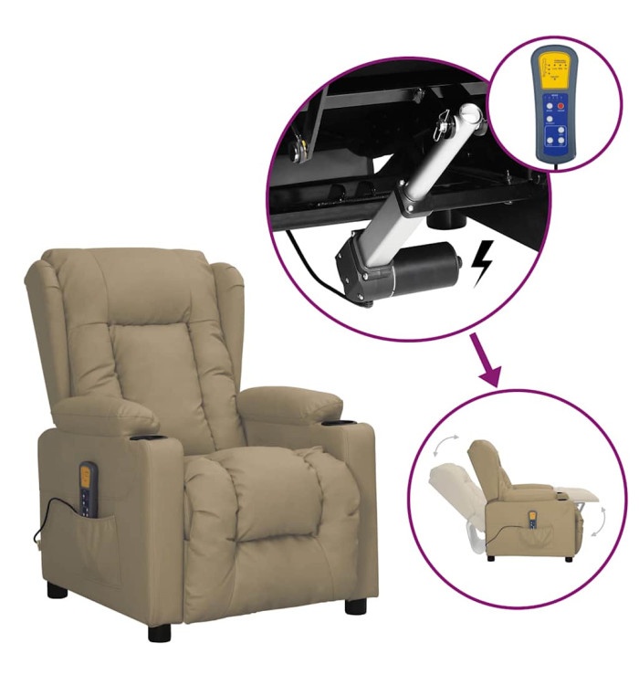 Fauteuil de massage Cappuccino Similicuir | Mobilier & Déco