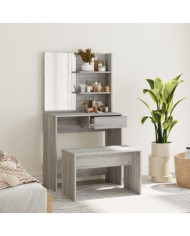 Ensemble de coiffeuse Sonoma gris 74,5x40x141 cm | Mobilier & Déco
