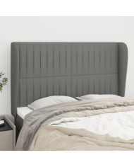 Tête de lit avec oreilles Gris foncé 147x23x118/128 cm Tissu | Mobilier & Déco