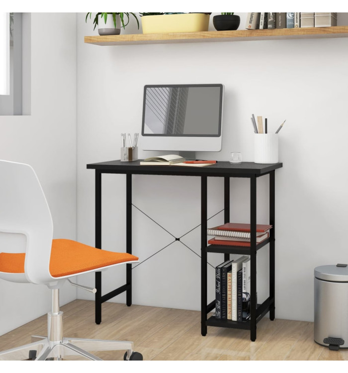 Bureau d'ordinateur Noir 80x40x72 cm MDF et métal | Mobilier & Déco