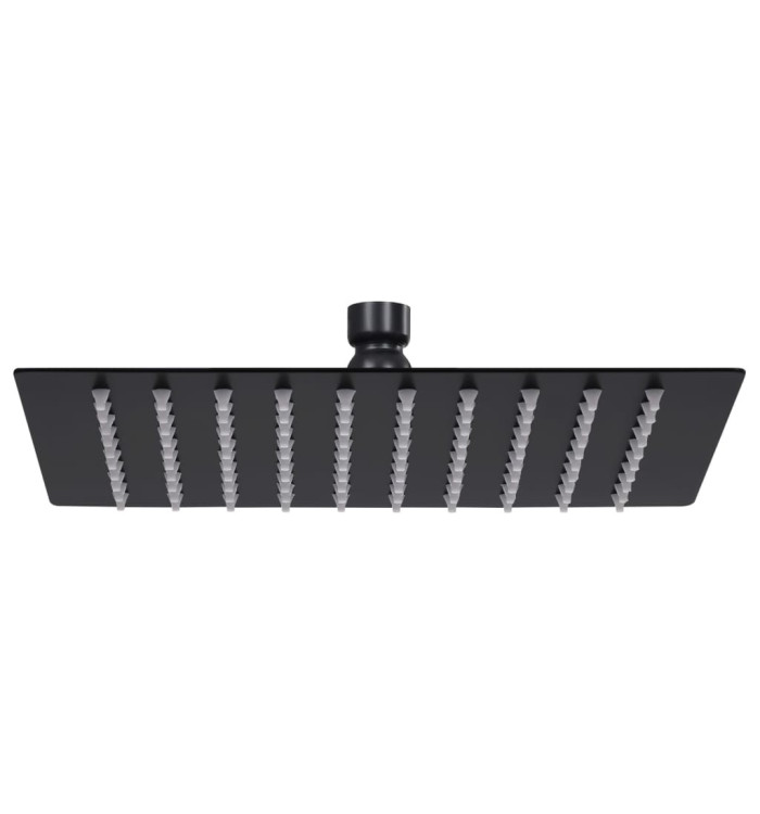 Pomme de douche pluie Acier inoxydable 20x20 cm Carrée Noir | Mobilier & Déco
