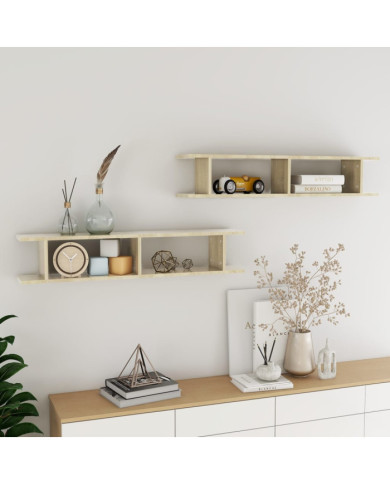 Étagères murales 2 pcs Chêne sonoma 105x18x20cm bois ingénierie | Mobilier & Déco