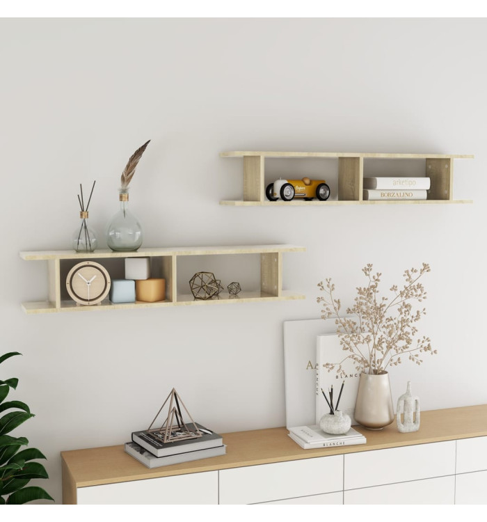 Étagères murales 2 pcs Chêne sonoma 105x18x20cm bois ingénierie | Mobilier & Déco