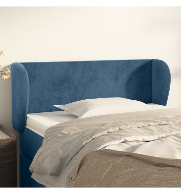 Tête de lit avec oreilles Bleu foncé 83x23x78/88 cm Velours | Mobilier & Déco