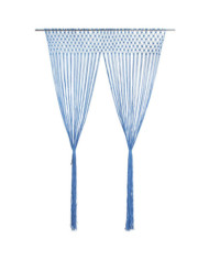 Rideau en macramé Bleu 140x240 cm Coton | Mobilier & Déco