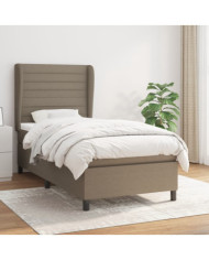 Sommier à lattes de lit avec matelas Taupe 90x190 cm Tissu | Mobilier & Déco