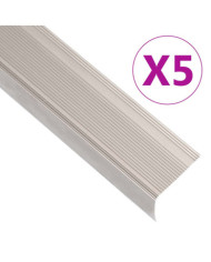 Nez de marche forme en L 5 pcs aluminium 100 cm champagne | Mobilier & Déco
