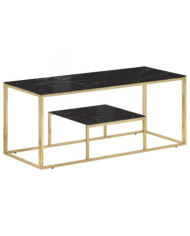 Table basse doré acier inoxydable et verre trempé | Mobilier & Déco