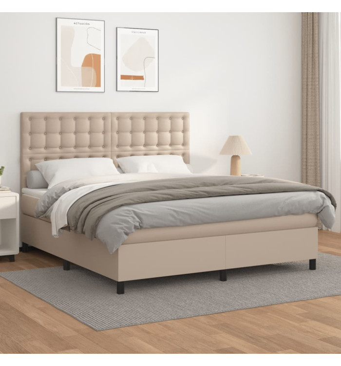 Sommier à lattes de lit avec matelas Cappuccino 160x200 cm | Mobilier & Déco