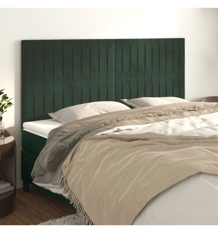 Têtes de lit 4 pcs Vert foncé 80x5x78/88 cm Velours | Mobilier & Déco