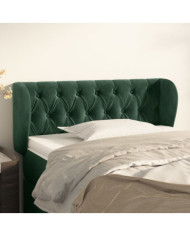 Tête de lit avec oreilles Vert foncé 93x23x78/88 cm Velours | Mobilier & Déco