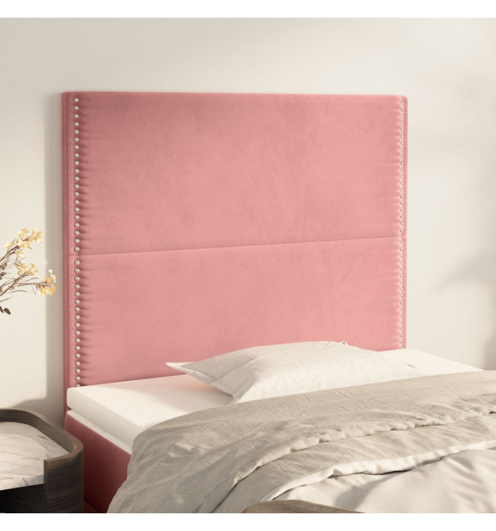 Têtes de lit 2 pcs Rose 80x5x78/88 cm Velours | Mobilier & Déco