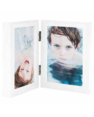 Cadre photo dépliable en deux Blanc 2x(13x18 cm) | Mobilier & Déco
