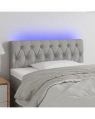 Tête de lit à LED gris clair 100x7x78/88 cm tissu | Mobilier & Déco
