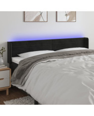 Tête de lit à LED Noir 203x16x78/88 cm Velours | Mobilier & Déco