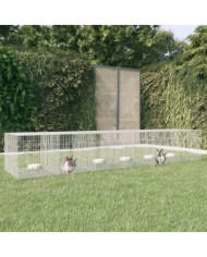 Cage à lapin 6 panneaux 327x79x54 cm Fer galvanisé | Mobilier & Déco