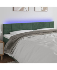 Tête de lit à LED Vert foncé 180x5x78/88 cm Velours | Mobilier & Déco