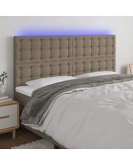 Tête de lit à LED Taupe 160x5x118/128 cm Tissu | Mobilier & Déco