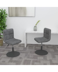 Chaises pivotantes à manger lot de 2 gris foncé velours | Mobilier & Déco