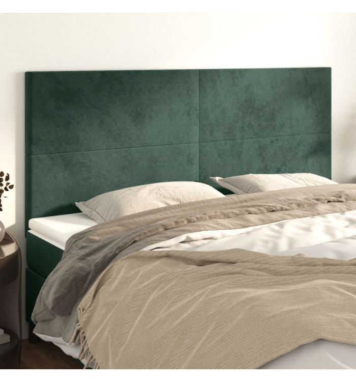 Têtes de lit 4 pcs Vert foncé 80x5x78/88 cm Velours | Mobilier & Déco