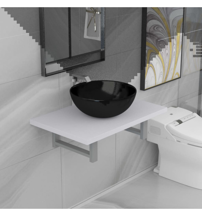 Meuble de salle de bain en deux pièces Céramique Blanc | Mobilier & Déco