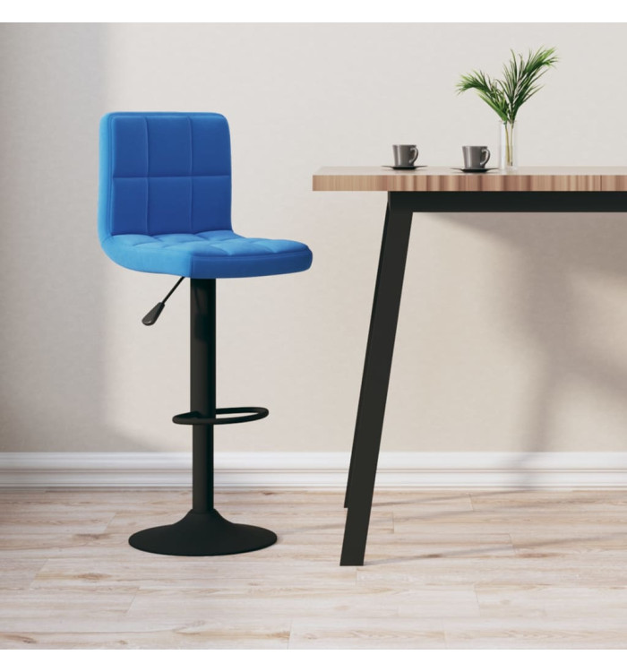 Tabouret de bar Bleu Velours | Mobilier & Déco