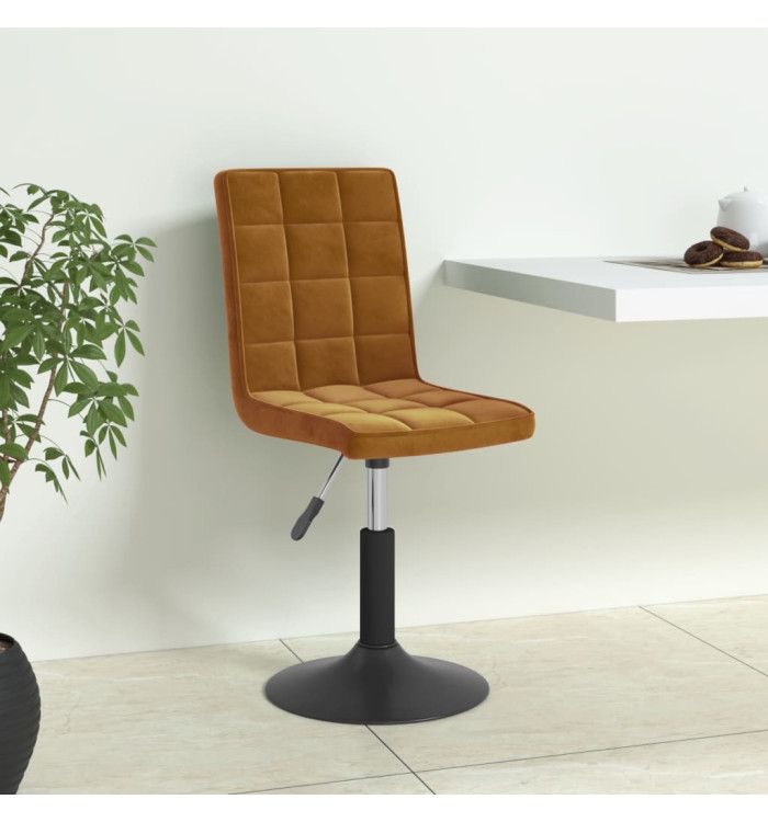 Chaises pivotantes à manger lot de 6 marron velours | Mobilier & Déco