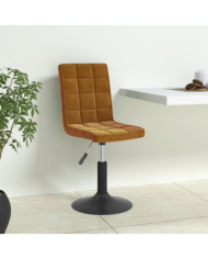 Chaises pivotantes à manger lot de 6 marron velours | Mobilier & Déco