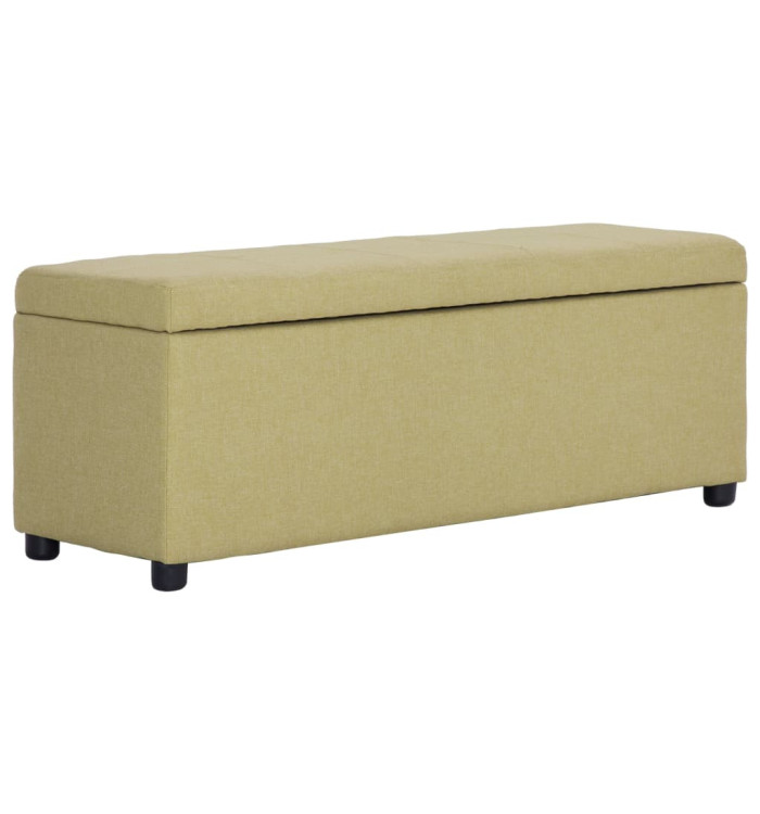 Banc avec compartiment de rangement 116 cm Vert Polyester | Mobilier & Déco