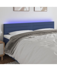 Tête de lit à LED Bleu 160x5x78/88 cm Tissu | Mobilier & Déco