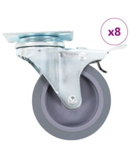 8 pcs Roulettes pivotantes 75 mm | Mobilier & Déco