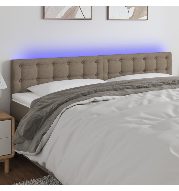 Tête de lit à LED Taupe 160x5x78/88 cm Tissu | Mobilier & Déco