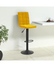 Tabouret de bar Jaune moutarde Velours | Mobilier & Déco