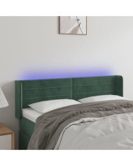 Tête de lit à LED Vert foncé 147x16x78/88 cm Velours | Mobilier & Déco