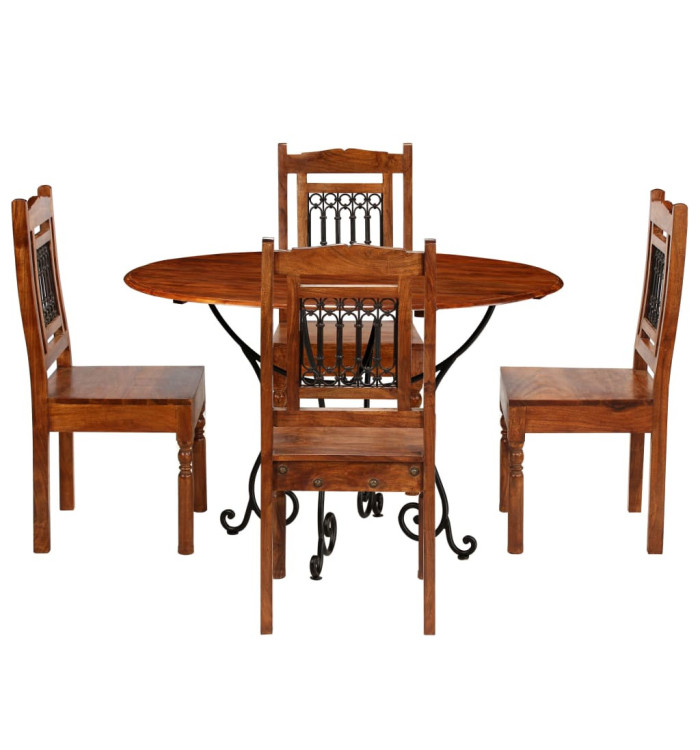 Ensemble de tables à manger 5 pcs bois d’acacia massif | Mobilier & Déco