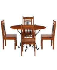 Ensemble de tables à manger 5 pcs bois d’acacia massif | Mobilier & Déco