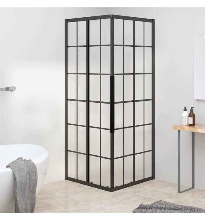 Cabine de douche ESG dépoli 80x80x180 cm Noir | Mobilier & Déco