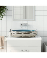 Vasque à poser multicolore ovale 59x40x15 cm céramique | Mobilier & Déco
