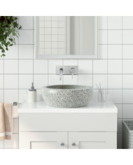 Vasque à poser gris rond Φ41x14 cm céramique | Mobilier & Déco