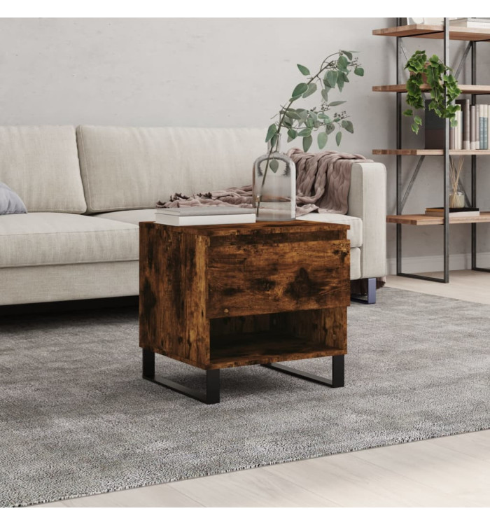 Table basse chêne fumé 50x46x50 cm bois d'ingénierie | Mobilier & Déco
