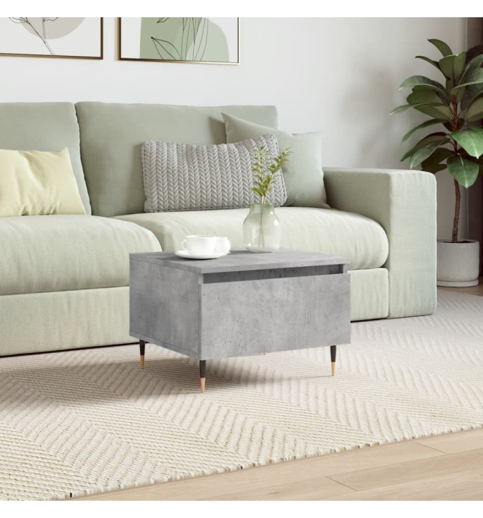 Table basse gris béton 50x46x35 cm bois d'ingénierie | Mobilier & Déco