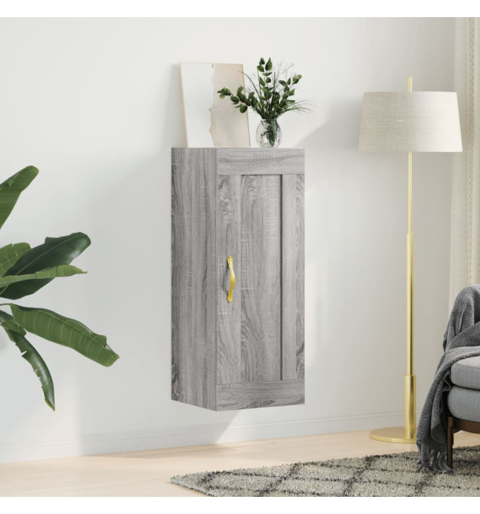 Armoire murale sonoma gris 34,5x34x90 cm bois d'ingénierie | Mobilier & Déco