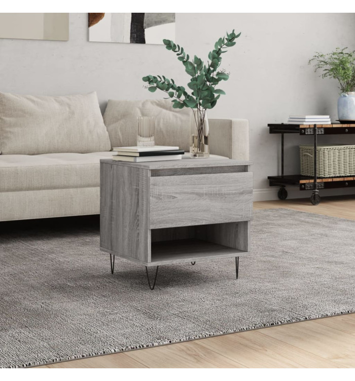 Table basse sonoma gris 50x46x50 cm bois d'ingénierie | Mobilier & Déco