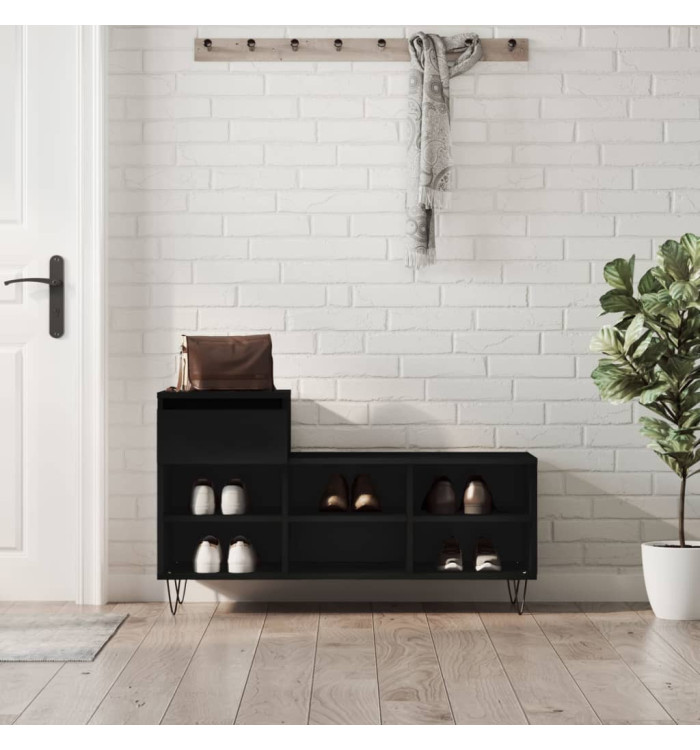 Armoire à chaussures Noir 102x36x60 cm Bois d'ingénierie | Mobilier & Déco
